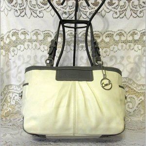 Coach Pleated Leather East/West Gallery Tote Bag Purse-13759